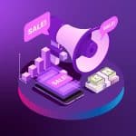 A graphic representation of a megaphone with 'Sale' written next to it.